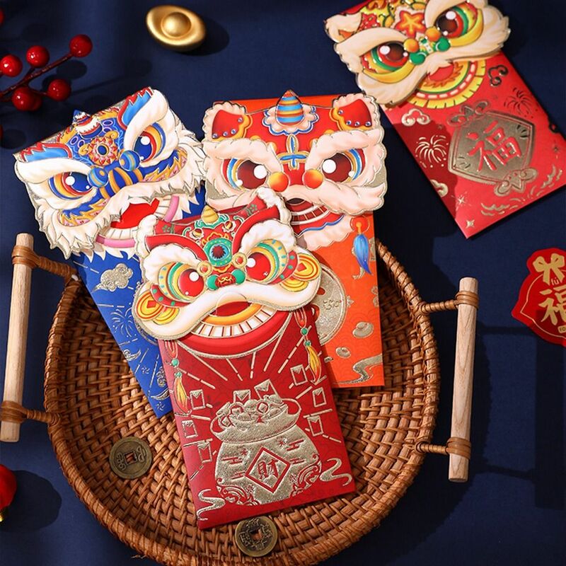 Luck Money Bag Red Envelope Dragon Pattern 2024 New Year Packet Money Bags Good Luck Best Wishes Blessing Bag New Year Gifts