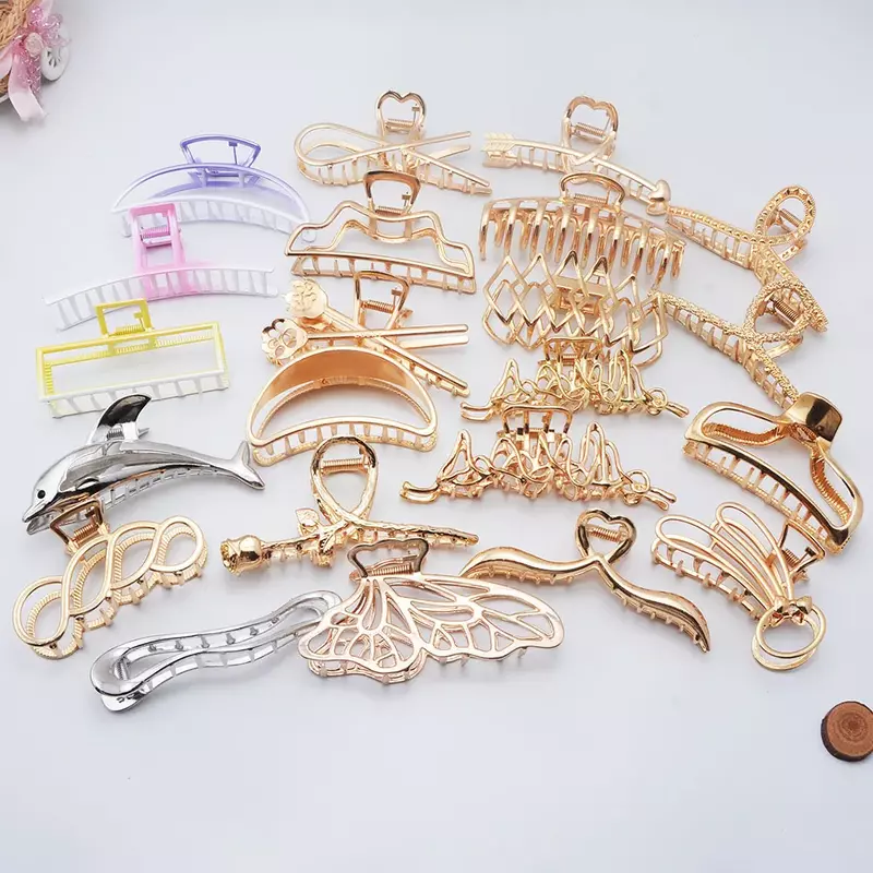 2024 Selling Multiple Styles Fashion Alloy Geometric Large Exquisite Hairpin Barrettes for Women Girl Accessories Headwear