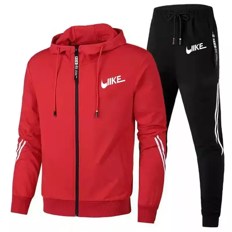2024 New Men's Casual Suit Outdoor Fitness Jogging Sports Suit Men's Hoodie + Pants Set (S-4XL) New in Men's Sets Sports Suit