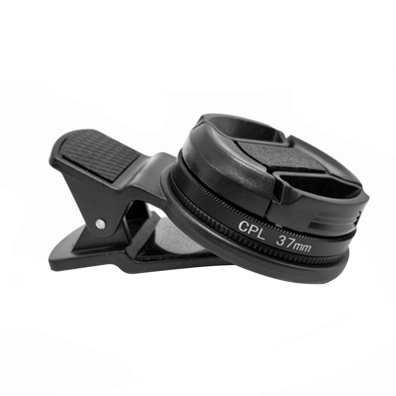 Caméra circulaire avec filtre CPL, 37mm, accessoires noirs, universel avec clip, portable, professionnel, téléphone, lentille grand angle
