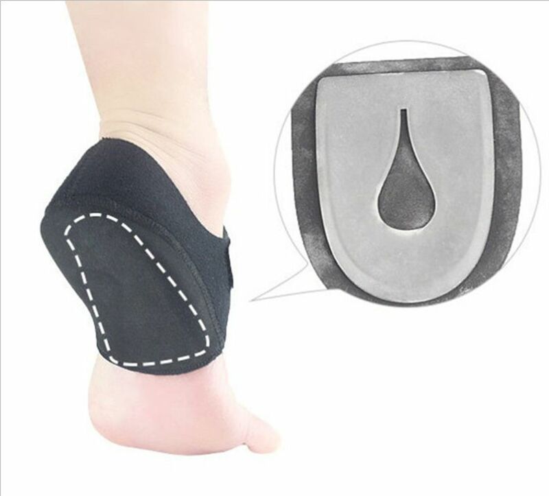 Arco de borracha envoltório apoio alívio do pé dor volta calcanhar manga protetora gel meias protetores de calcanhar almofada do calcanhar