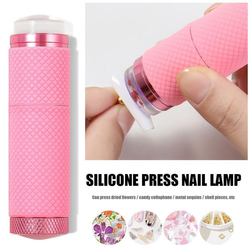 Mini lampada UV portatile per Nail Art UV Press Light con gelatina in Silicone Stamper Head Nail Art Stamp Polish Print Quick Dry Lamp