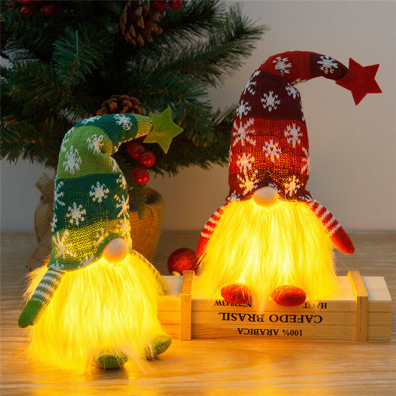 Boneka Elf GNOME tanpa wajah Natal, hiasan rumah pohon Natal Selamat Natal ornamen Natal Navidad, hadiah mainan mewah Selamat Tahun Baru