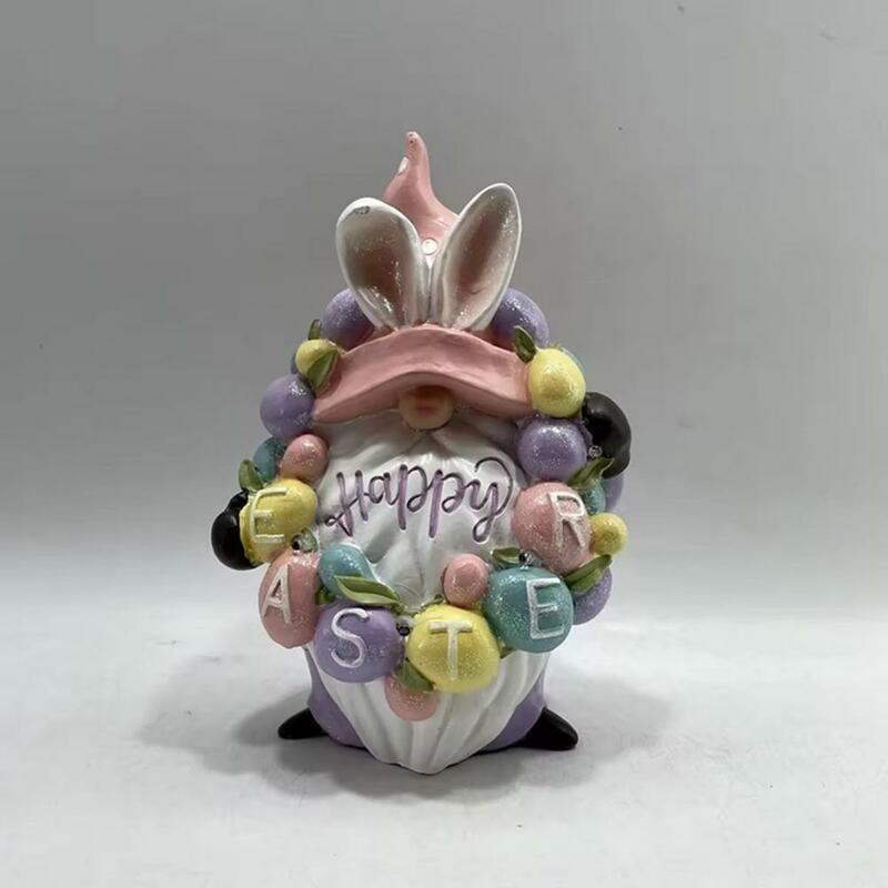 Easter Bunny Gnome Estatueta com Luz, Anão Sem Rosto, Escultura De Resina, Desktop Jardim, Decoração Da Primavera, Ornamento, Presente Do Festival
