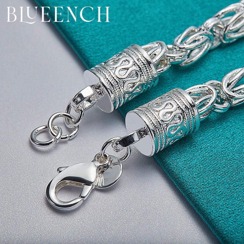 Blueench Gelang Kreatif Kepang Perak Murni 925 untuk Perhiasan Mode Pesona Pesta Pria Wanita