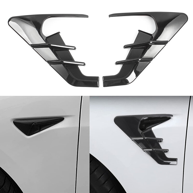 Car Side Wing Panel Cover, flancos da câmera, Dust Cover, Spoiler, Decoração, Modificação Acessórios, Tesla Model 3, Y, X, S