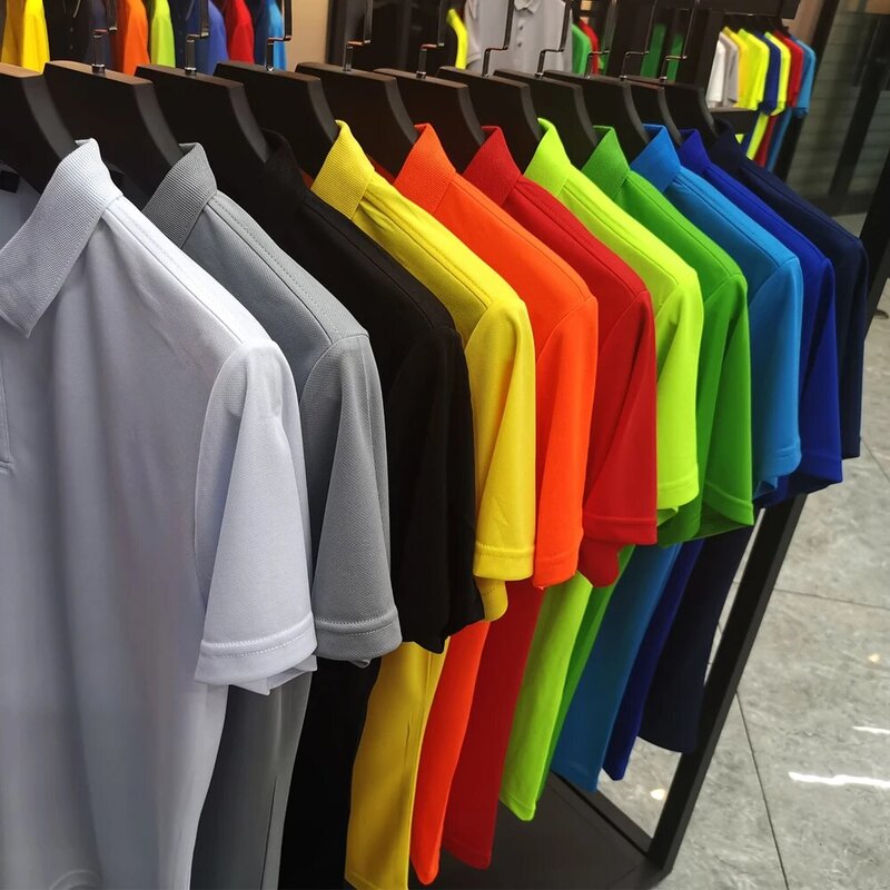 Polo décontracté d'affaires pour hommes, chemise de sport de golf, vêtements de travail à la mode, revers de document solide, pull boutonné, t-shirt d'été