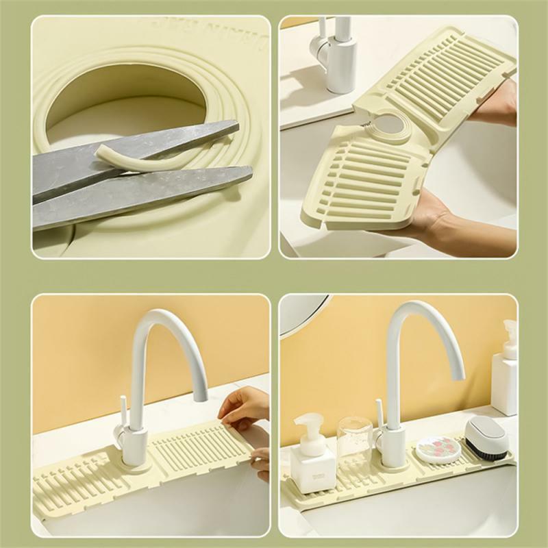 Tappetino di scarico del rubinetto tappetino per lavabo regolabile in Silicone morbido a prova di schizzi supporto per ripiano del bagno portatile accessori per la casa