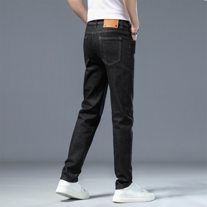 Oryginalne jeansy barwione na krowią rurkę męskie Slim Fit skinny2024wiosenne i letnie trendy Stretch styl japoński spodnie