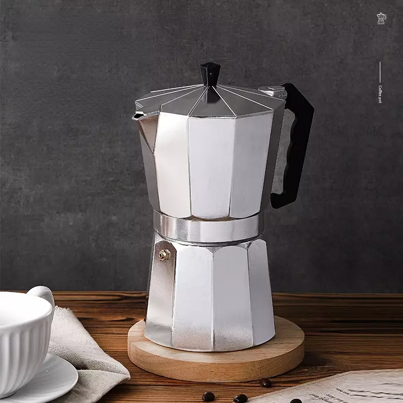 Mocha Coffee Pot Italian Aluminum Octagonal Pot Coffee Cup Coffee Machine Kettle Iron Stove Classic Barista Accessories