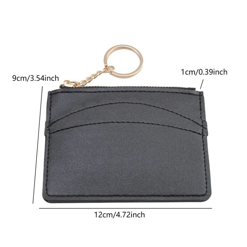 New Card Bag Short PU Wallet Zipper Travel Solid Simple Mini Wallet Multiple Card Holder Coin Storage Purse for Female Student
