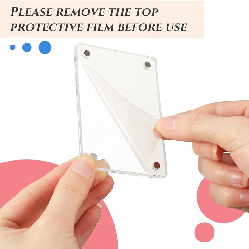 15 Pcs Mini Double Sided Refrigerator Magnet Picture Frame Clear Frameless Display Frame