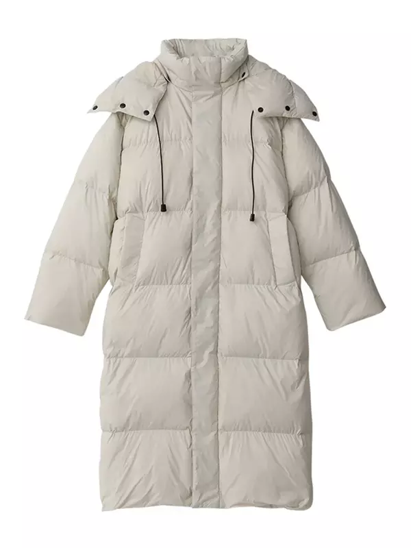 Женский пуховик с капюшоном, свободная Толстая теплая длинная куртка в Корейском стиле, зимнее пальто для женщин, парки, верхняя одежда, 2023