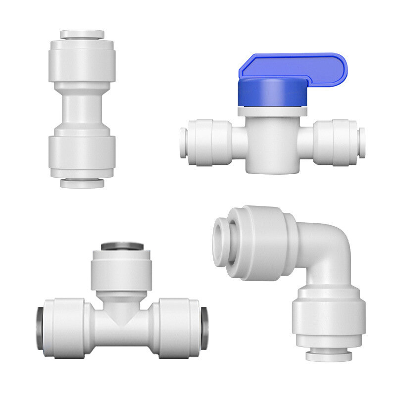 BSPP-manguera de tubo OD de 1/4 "y 3/8" para hombre y mujer, codo recto, Tee POM, agua potable, purifica el filtro RO, sistema de ósmosis inversa