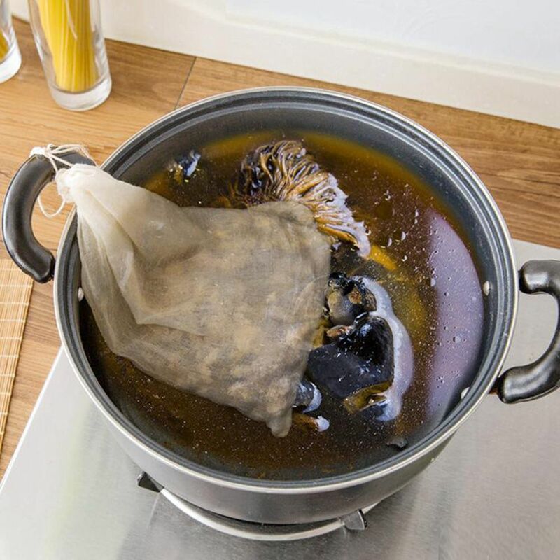 1pc Mesh Bag Bolsa De Tela Cotton Linen Reusable Food Filter Mesh Bag Nut Milk Bean Muslin Fish Soup Cook Boiling 20 * 26cm