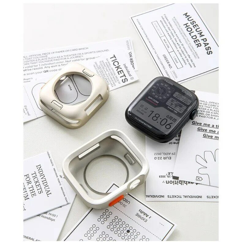 Funda de silicona blanda para Apple Watch, cubierta mate anticaída deportiva para iwatch de 49mm, 41mm, 40mm, 44mm, 45mm, 9, 8, 7, 6, SE 5, Nueva