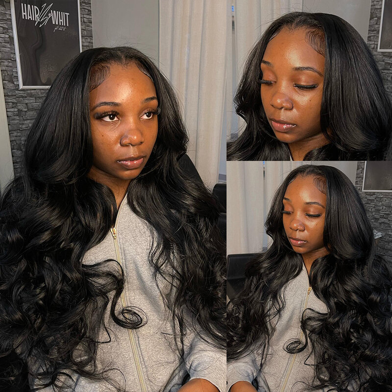 30 32 34 36 38 Inch HD 13X6 Transparent Body Wave Lace Frontal Wig 13X4 Front Human Hair  Glueless Wig 180 Density