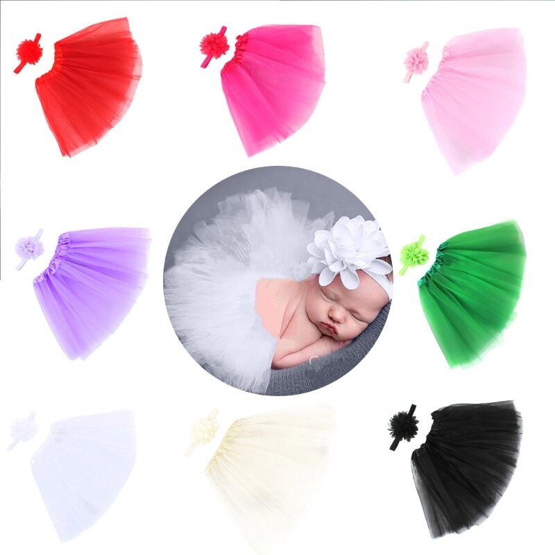 赤ちゃんの写真撮影小道具プリンセスコスチュームヘアクリップ & チュチュスカート新生児新年写真服ピリング耐性ユニセックス