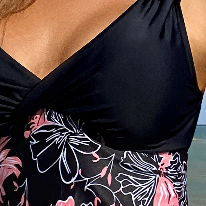 Vestido playero de 2 piezas para mujer, Bikini adelgazante sin aros con almohadilla, conjunto de Bikini de cintura baja, 2023