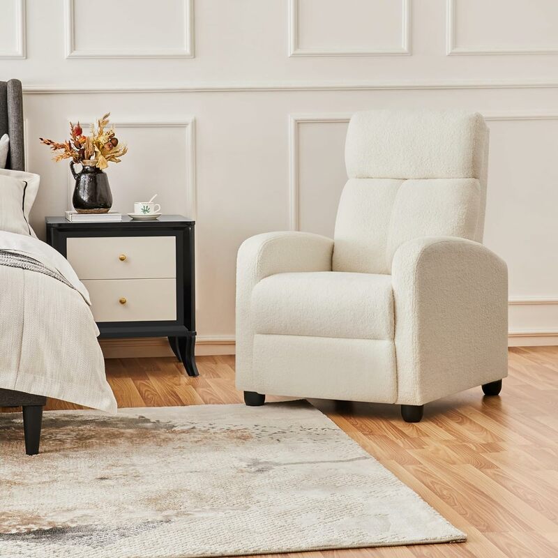 Yaheetech sedia reclinabile in tessuto divano singolo sedile Home Theater sedia reclinabile singola moderna regolabile per soggiorno Bedro