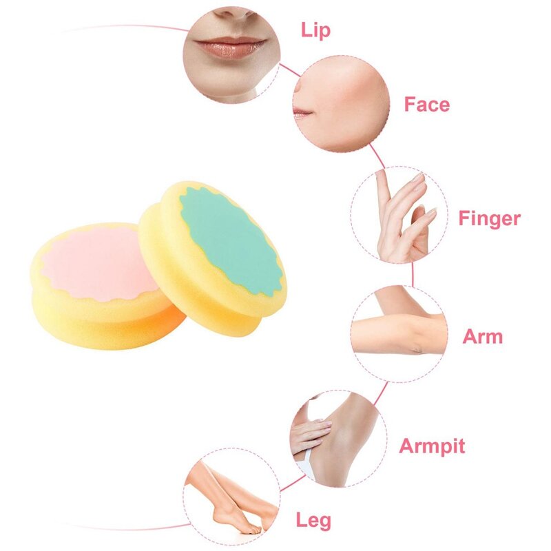 Esponja indolor da remoção do cabelo das almofadas da depilação de 5 peças para o corpo do braço da perna da cara, ferramenta física reutilizável da remoção do cabelo