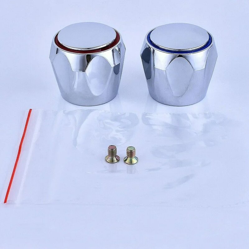 Rubinetto caldo e freddo rubinetto maniglia rubinetto maniglia metallo cromato materiale plastico sostituzione bagno 3.2 x3.9cm