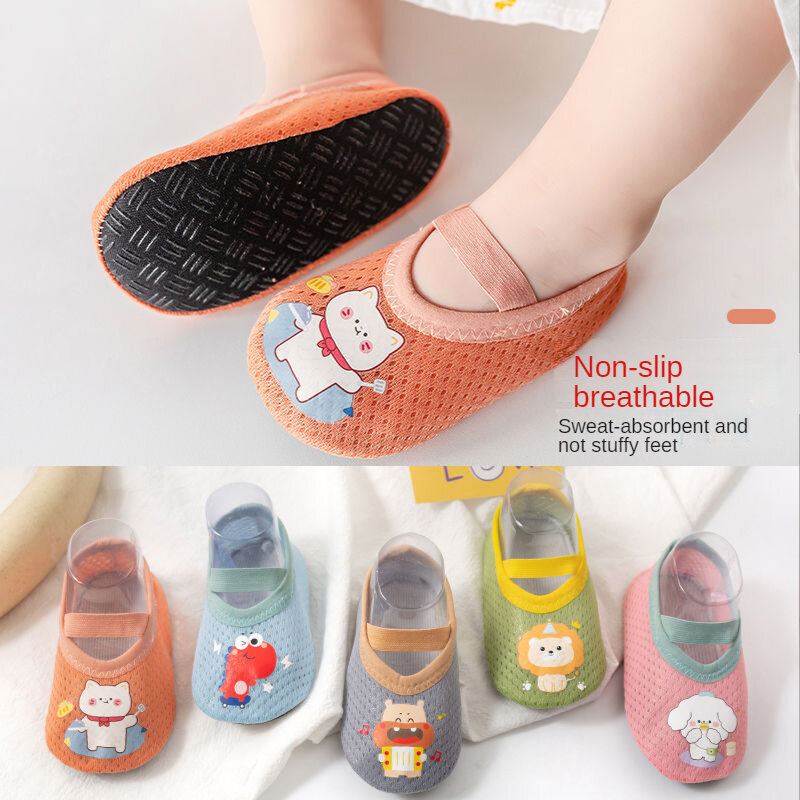 Zapatos antideslizantes para primeros pasos para bebés, calcetín para el suelo, calcetines de estilo Animal para bebés, zapatos planos