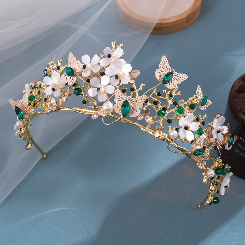 Full Glittering Rhinestones Setting Wedding Crown Sparkly Rhinestones Hair Adjustable Tiara for Masquerade Ball Banquet Cosplay