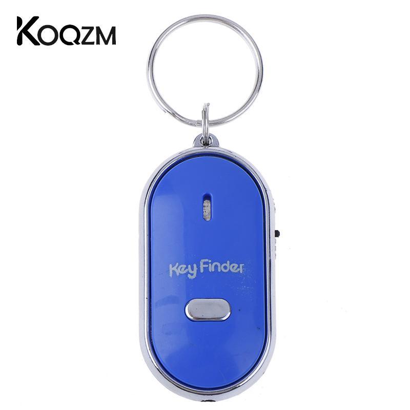 Blauw Anti-Lost Key Finder Locator Sleutelhanger Fluitje Pieptoon Alarm Led Light
