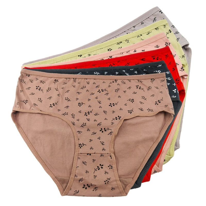 5 Pcs Cotton Panties Women Underwear Plus Size Briefs High-Rise Underpant Female Panty 4XL