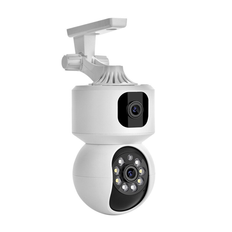 Saikiot kamera WIFI lensa ganda, 4MP 6MP ICSEE kamera WIFI tampilan lebar CCTV keamanan rumah ICSEE kamera penglihatan malam dalam ruangan ICSEE