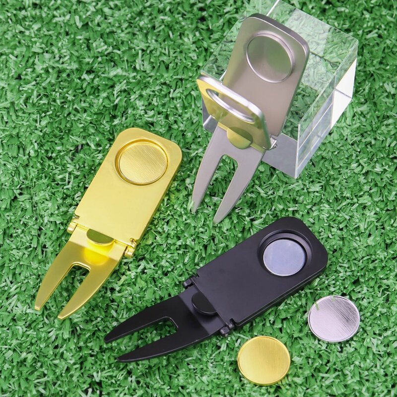 Marcador de bola Putting Green Fork Clover Divot Tool, Golf Green Fork, portátil, multipropósito, Pitch Fork Groove Cleaner