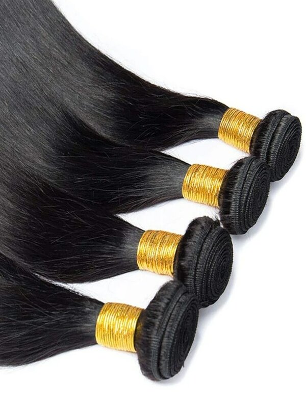 Bundel jalinan rambut Brasil lurus tulang 28 30 32 "1 3 4 bundel rambut manusia Remy Virgin ekstensi rambut Tissage