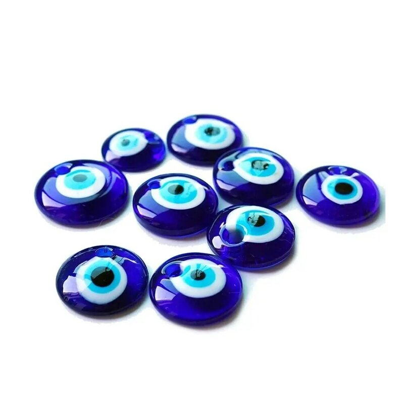 25/30/40/60MM złe oko wisiorki koraliki antyczne szczęśliwe klasyczny niebieski wisiorek oko punkowe Hip Pop okrągłe szczęśliwe niebieskie oczy prezenty dla dziewcząt