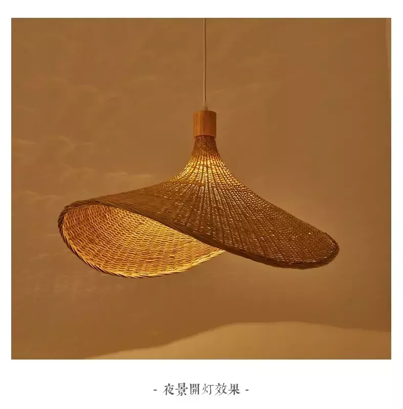 Lampadario classico in bambù Lustre lampada a sospensione a soffitto lampada a sospensione in Rattan fatta a mano tessitura HomeLiving muslimah