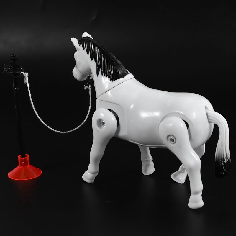 Plastikowy koń elektryczny wokół koła stosu zabawka zabawki figurki akcji elektryczne plastikowe koń kreskówkowy zabawki wokół stosu koła zabawki