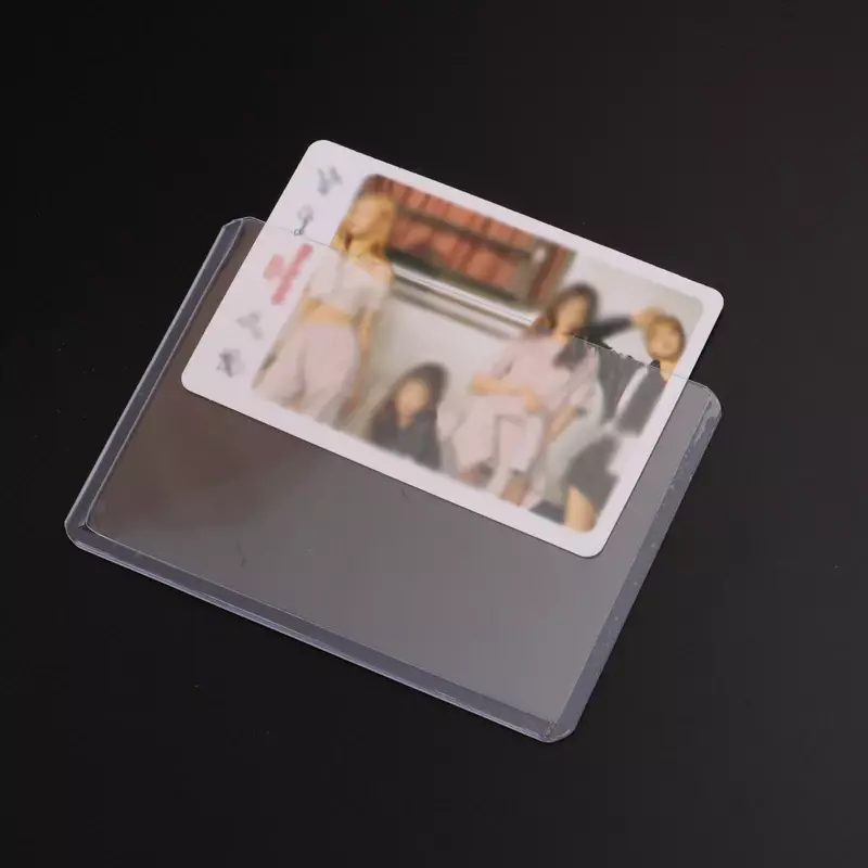 1/50 szt. 35PT przezroczysty Toploader Kpop idol pokrowiec na fotokartę 3x4 "PVC DIY do gier z plastikowym uchwytem do zbierania kart HD