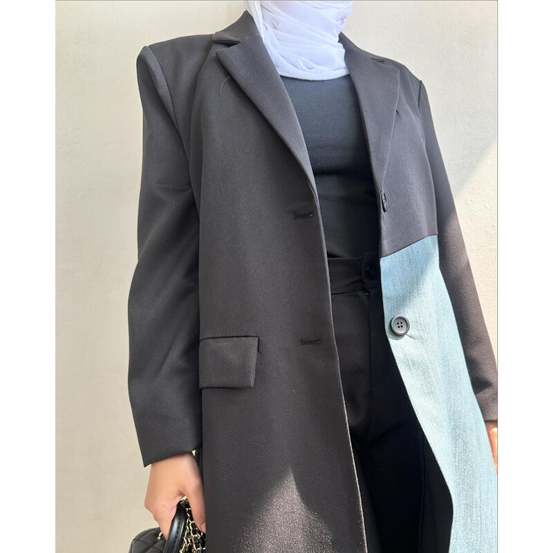 Abayas musulmanas elegantes para mujer, Blazer plano de botonadura única, trajes de dama de oficina hechos a medida, chaqueta de 1 pieza, trajes de alta calidad, 2024