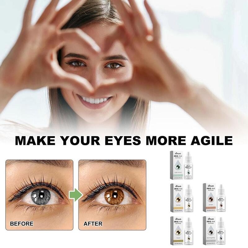 Gotas para los ojos que cambian de Color para una larga duración, ilumina y aclara el Color de los ojos, frasco seguro, suave y no irritante, 10ml