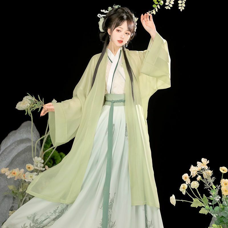 Hanfu Set 3 potong untuk wanita, kostum Hanfu lagu Tiongkok kuno, gaun pesta musim panas 2023