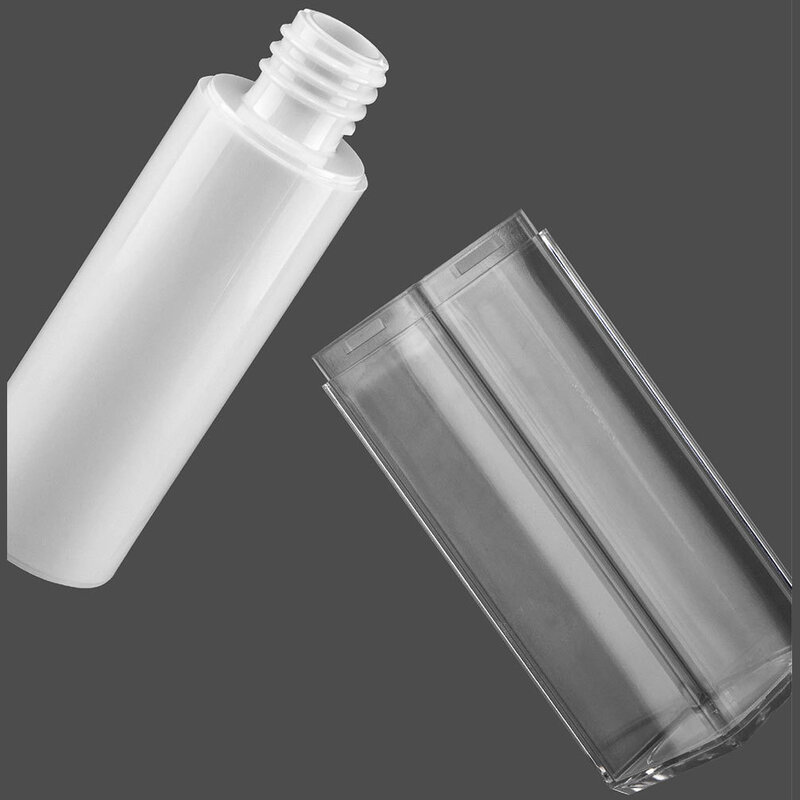 Transparent White Square Airless Pump Emulsion Vacuum Lotion Bottle Travel Bottle Cosmetic Refillable Bottle 15ml 30ml 50ml