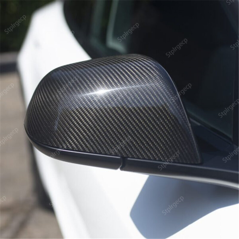 2 stücke Echte Real Carbon Fiber Seite Spiegel Abdeckung Kappe Aufkleber Hinzufügen-auf für Tesla TESLA MODELL Y Modell 3 modell X Modell S zubehör