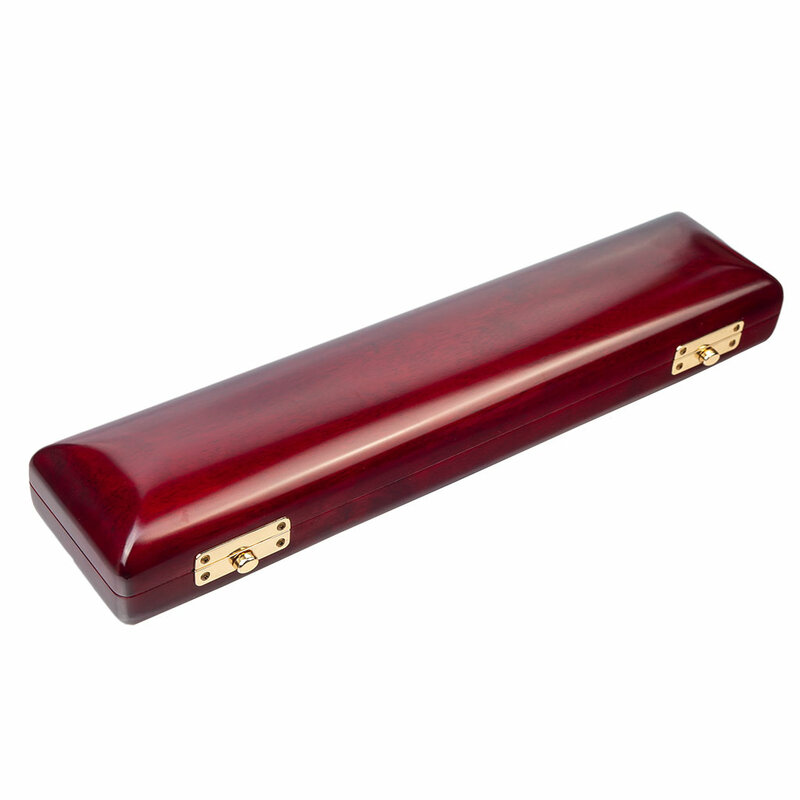 Advanced Flute Case Hard Case 17 Holes Flute Bag Durable Red Wood Solidwood For 17-Hole Flutes Woodwind Instrument Accessories
