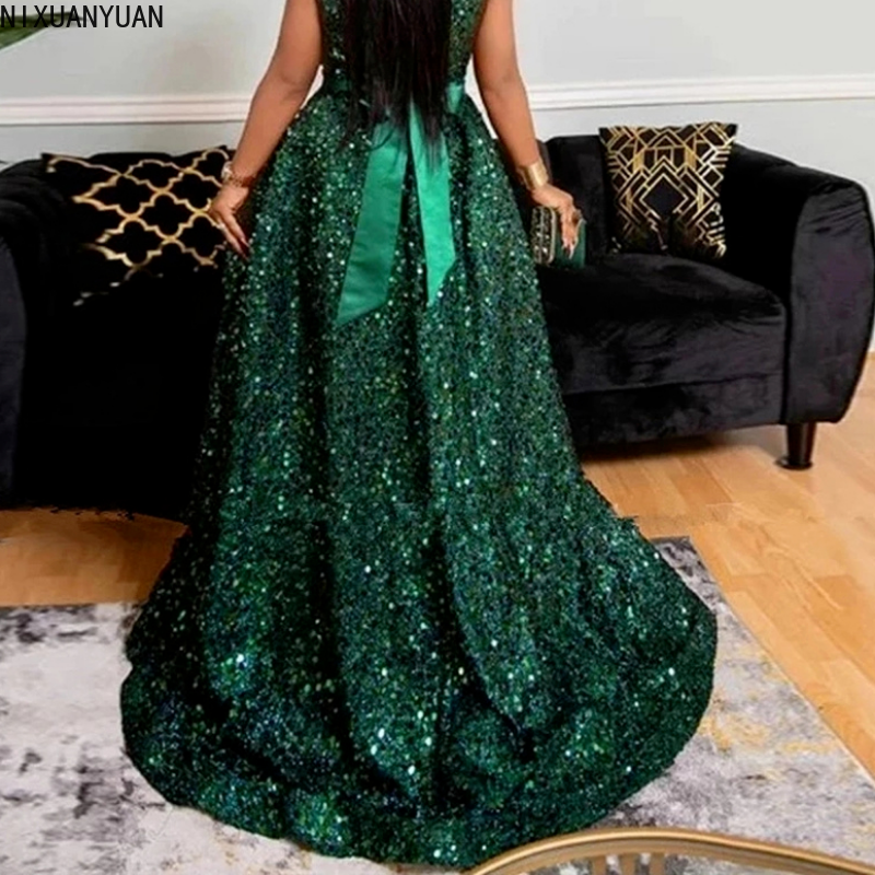 Женское вечернее платье со съемным шлейфом, зеленое платье с блестками для выпускного вечера, аксессуар для рокабилли, свадебная юбка для н...