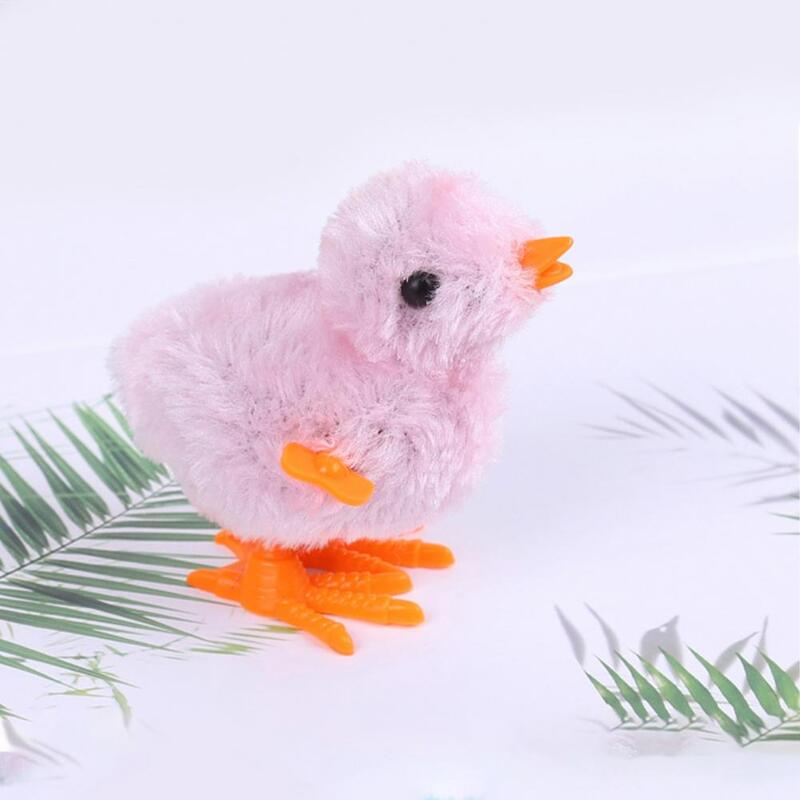 Soft Plush Chick Wind-up Toy para crianças e adultos, brinquedo de salto dos desenhos animados, Clockwork Winding, presente resistente