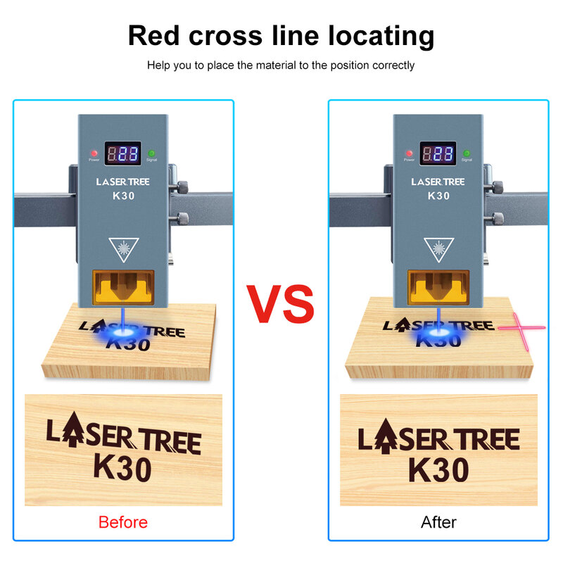 LASER TREE 30W Optical Power Laser Module with Air Assist 6 Diodes Laser Heads for CNC Engraver Machine DIY Cutting Wood Tools
