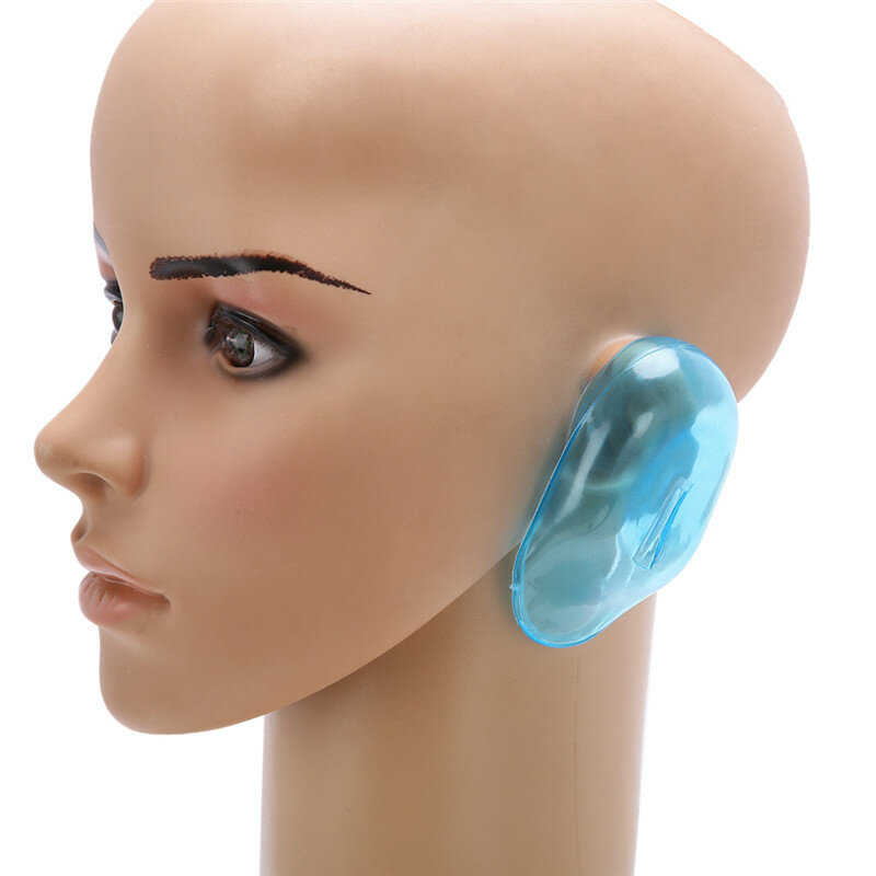 2 Paar/4 Stuks Blauwe Heldere Kleur Siliconen Oorbedekking Haarverf Schild Beschermen