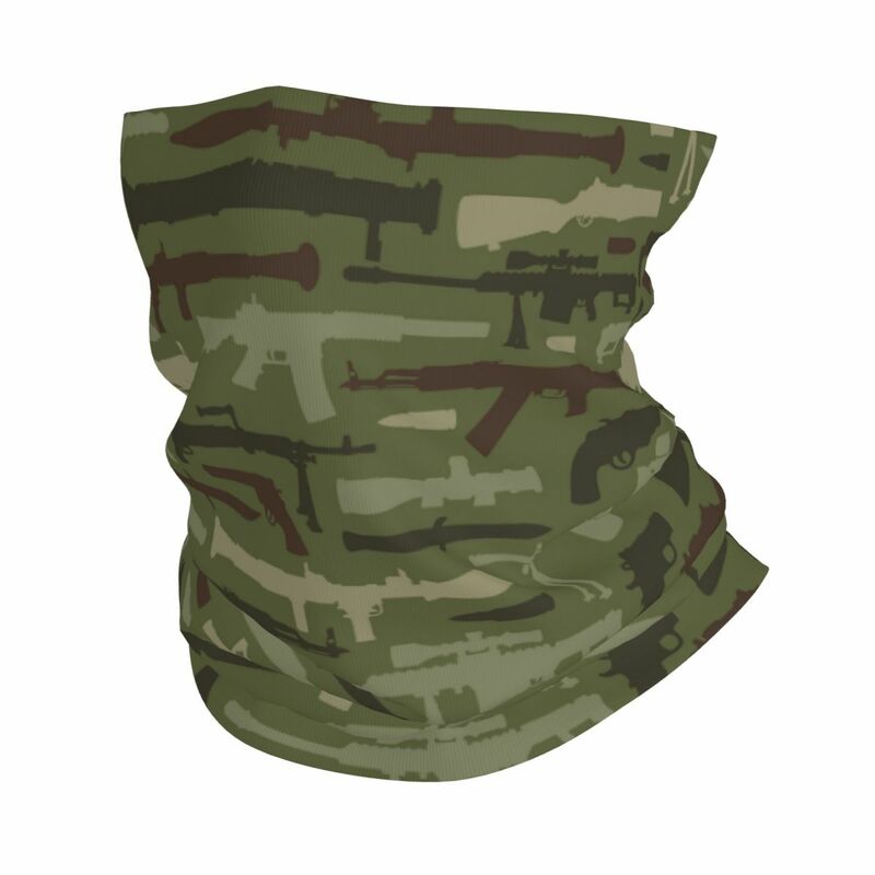 Vintage Military Weapons Gun Bandana Neck Gaiter Balaclavas Face Mask Scarf Multi-use Headwear Outdoor Sports Adult Washable