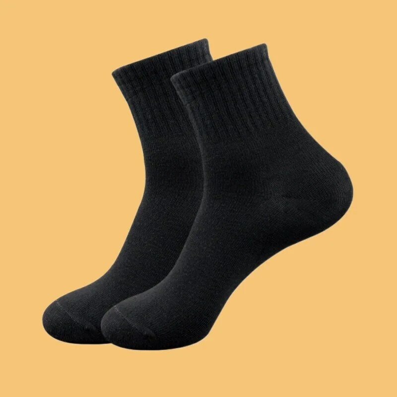10 paare/los Herren Casual Socken anti bakterielle atmungsaktive Business-Socken weichen Stoff elastische mittlere Socken für alle Jahreszeiten EU38-45