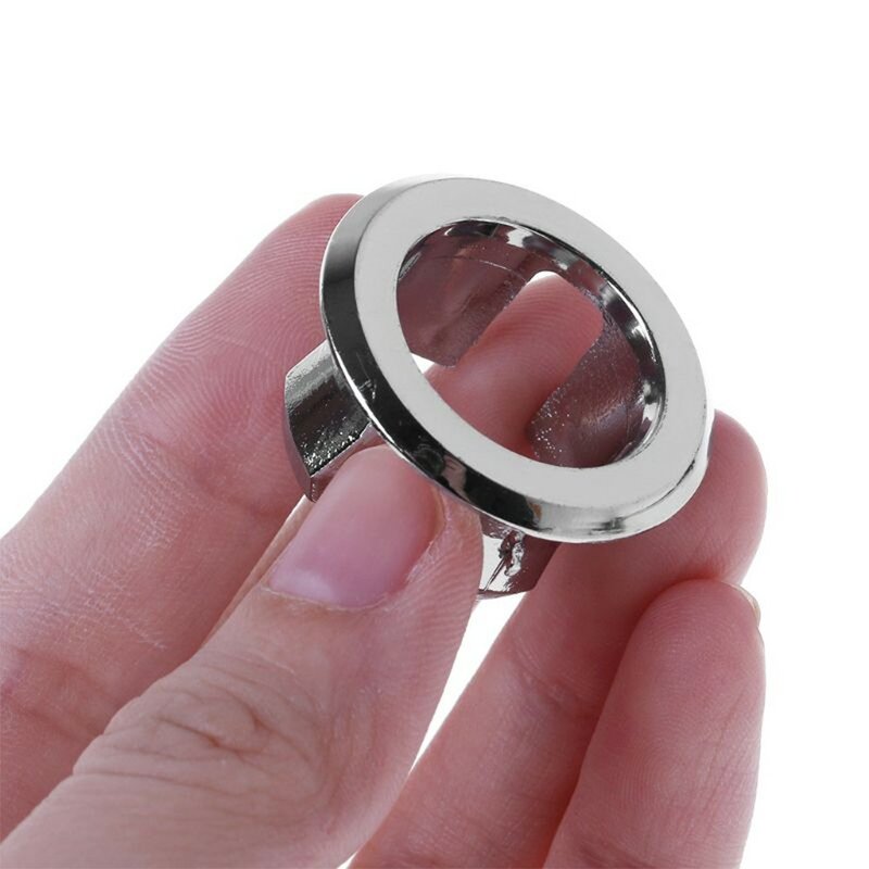 2Pcs Basin Sink Overflow Ring Replacement Bathroom Sink Round Electroplating Silver Hole Cover Cap Inserts Bath Kitchen Fittings
